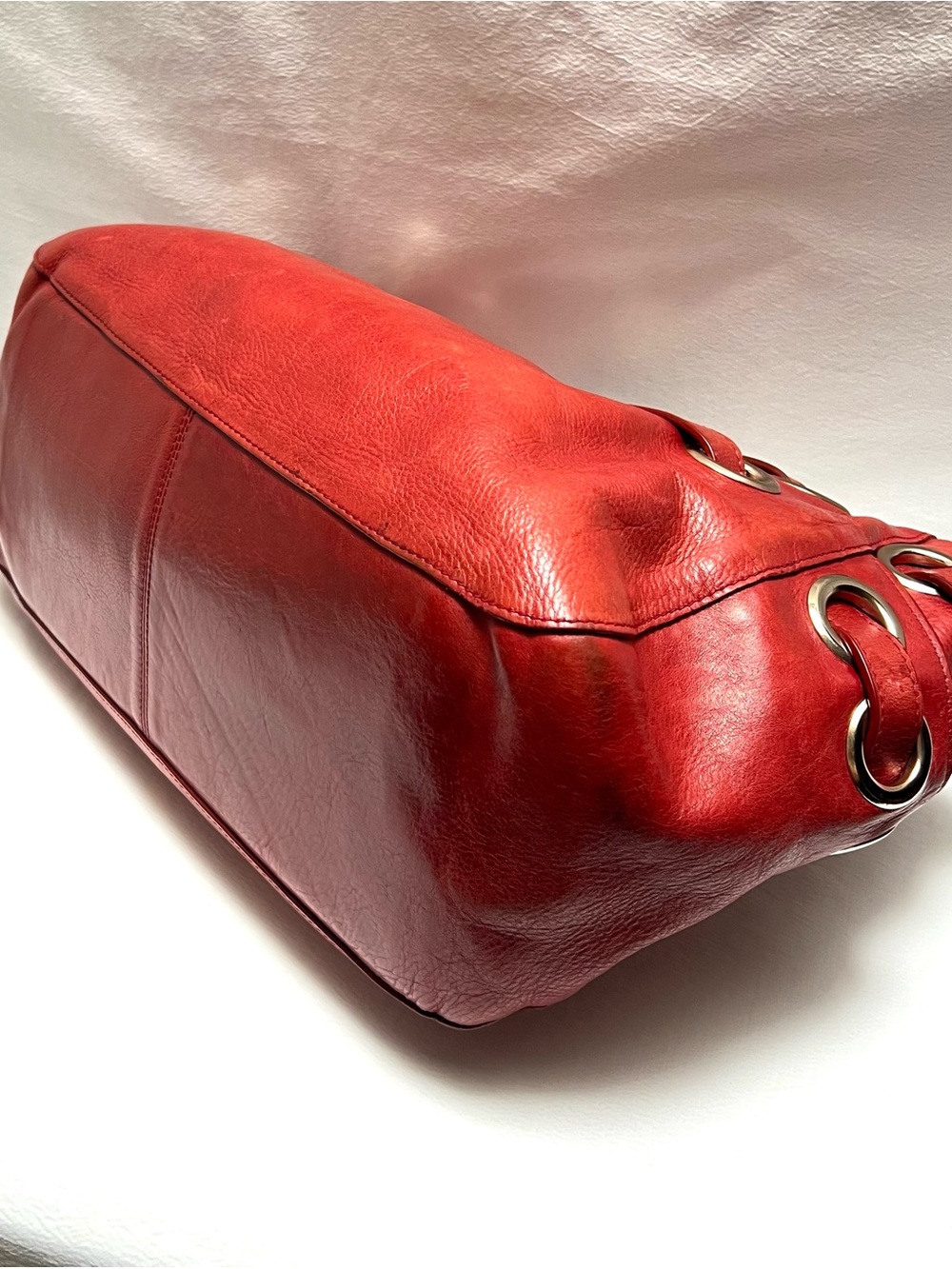 Authentic Red Leather Jimmy Choo Buckle Shoulder Bag With Dust Bag - Picture 10 of 15